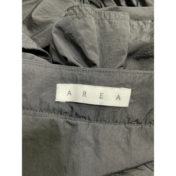 Area 'Ruffled' Black Nylon Mini Skirt Size 2 - Picture 4 of 5